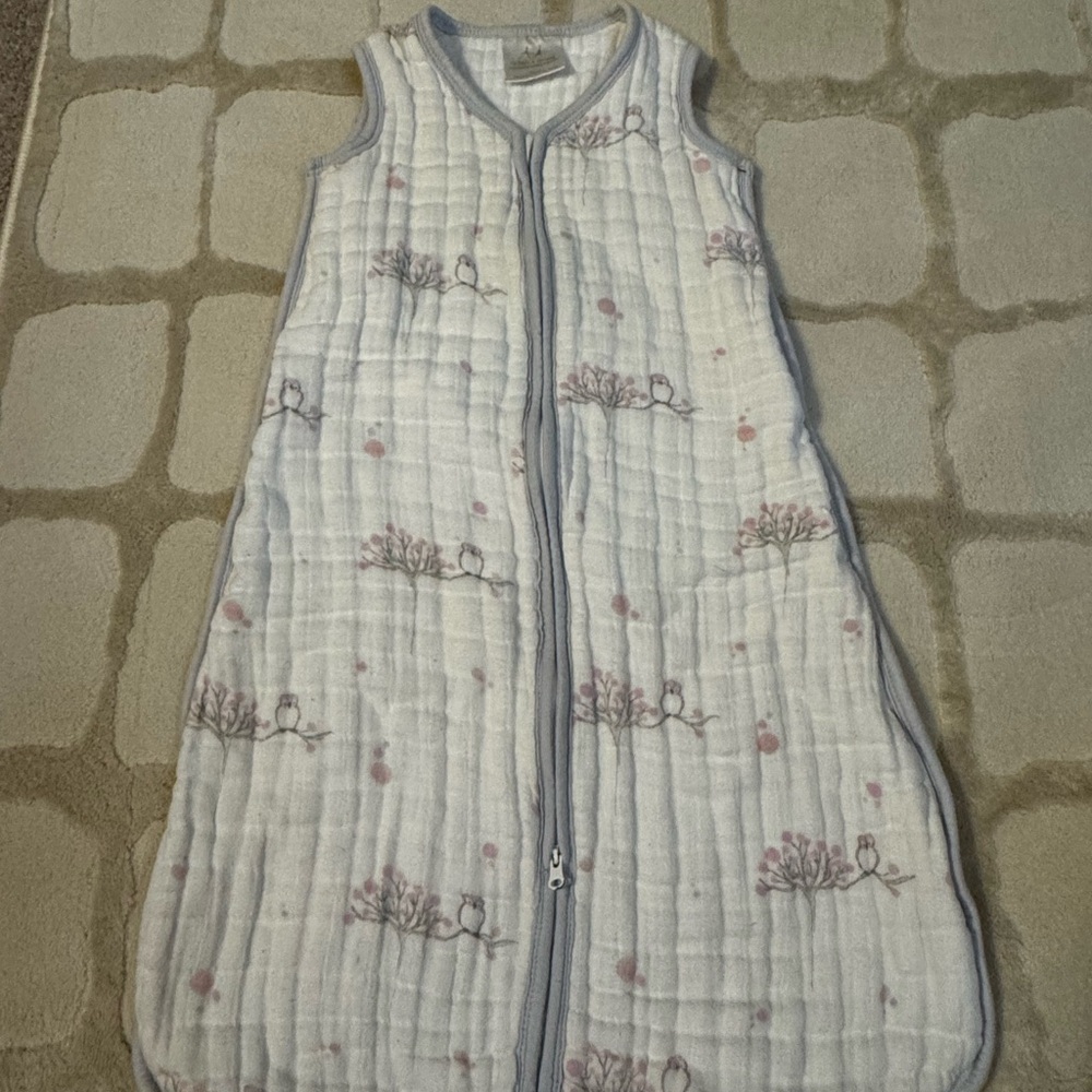 aden + anais Size Small 0-6 Months Kids Sleep Sack - White and Purple